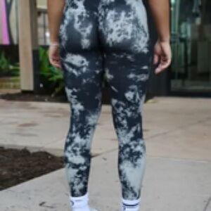 Black and White Tie-Dye Leggings